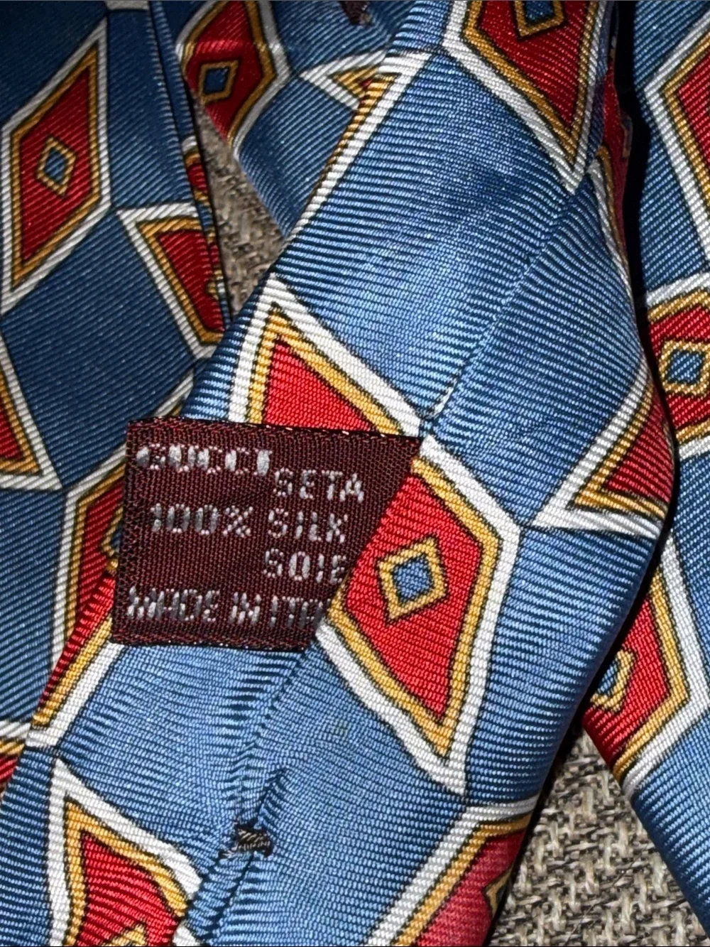 Gucci Blue 100% Silk Tie